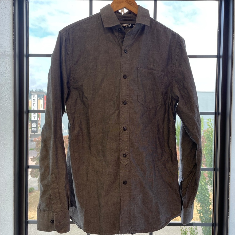William Rast Long Sleeve Button Down Collar Shirt Grey Dress / Casual | Small